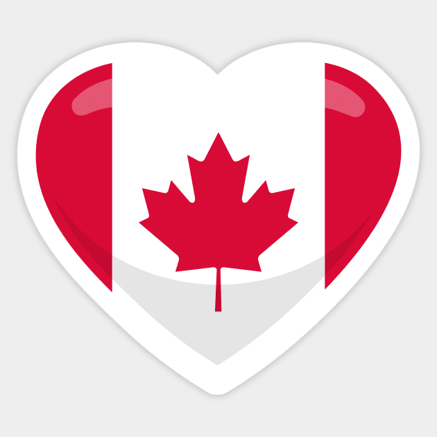 Canada Flag Heart Sticker by SunburstGeo